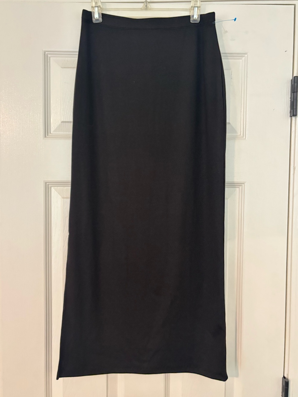 LNA black ribbed maxi skirt